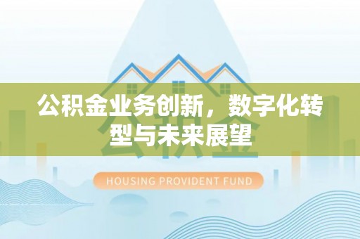 灌南公积金业务创新，数字化转型与未来展望